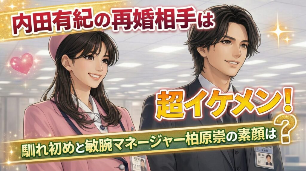 タイトル 内田有紀の再婚相手は超イケメン！馴れ初めと敏腕マネージャー柏原崇の素顔は？イメージアイキャッチ画像